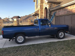 1991 Dodge D250 pickup truck in blue, featuring a Cummins 5.9 Turbo Diesel engine and original paint.