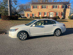 2008 Honda Accord EX-L in white, parked on a residential street, featuring new tires and a sunroof.