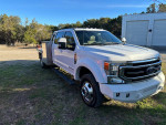 2022 Ford F350 Super Duty Crew Cab with custom aluminum bed and utility boxes for tools, low mileage truck