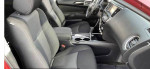 Interior view of a 2017 Nissan Pathfinder S with clean fabric seats and modern dashboard.