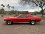 1968 red Ford Mustang for sale with 289 V8 engine, automatic transmission, and minor rust damage.