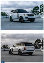 2014 Land Rover Range Rover Supercharged 4WD in Ibisis White with black accents parked on rooftop
