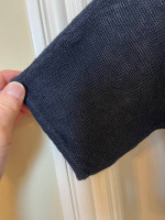 92-MMT Talbots Navy Blue 100% Linen Women’s Short Sleeve Top Size Small