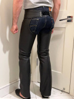 Mr. S Leather Men's Cowhide Leather Black Chaps