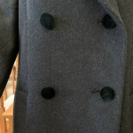 Black Liz Claiborne Winter Coat Velvet Collar 100% Wool Sz 8