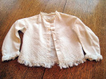 Antique Vintage Handmade White Button-Up Christening Jacket for Child