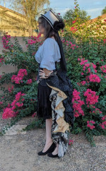 COSTUME / COSPLAY : Bustle with coordinating top hat