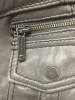 Michael Kors Gray Leather Moto Jacket Sz Small Excellent