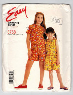 UNCUT Girls Sizes (7-8-10-12-14) McCalls Easy Sewing Pattern 8758