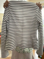 Forever 21 ladies women's casual coat jacket white black stripes NEW