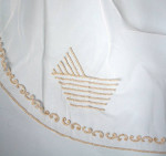 Couture Cathedral Veil Gold Thread Hand embroidered 108" Long