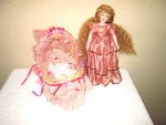 $15 for All Lot Dolls Porcelain Doll and Baby in a wicker Moses basket