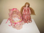 $15 for All Lot Dolls Porcelain Doll and Baby in a wicker Moses basket
