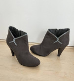 Super hot grey fasionable ankle leather suede heel shoes