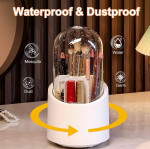 Makeup Brush Holder/Organizer with Lid 360 Rotating,(with Makeup Cosmetics Bag)