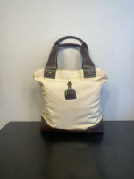 Patron Tequila Tan Canvas Tote/Bag with Leather Straps & Bottom & Remo