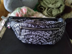 Brand New w/ Tag Large Fanny / Waist Pack, Black w/ White Writing