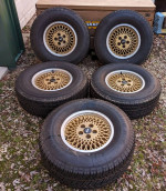 OEM Jeep Cherokee Comanche Gold Aluminum 15x7 wheels & tires